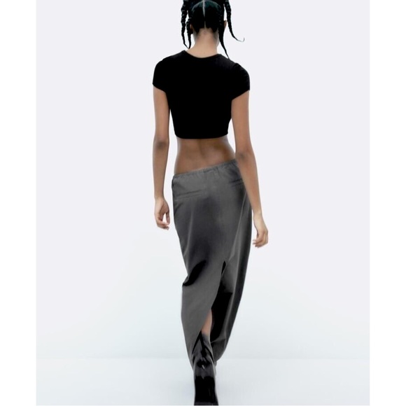 Zara Grey Cargo Maxi Skirt Sz. Large NWT - Picture 11 of 14